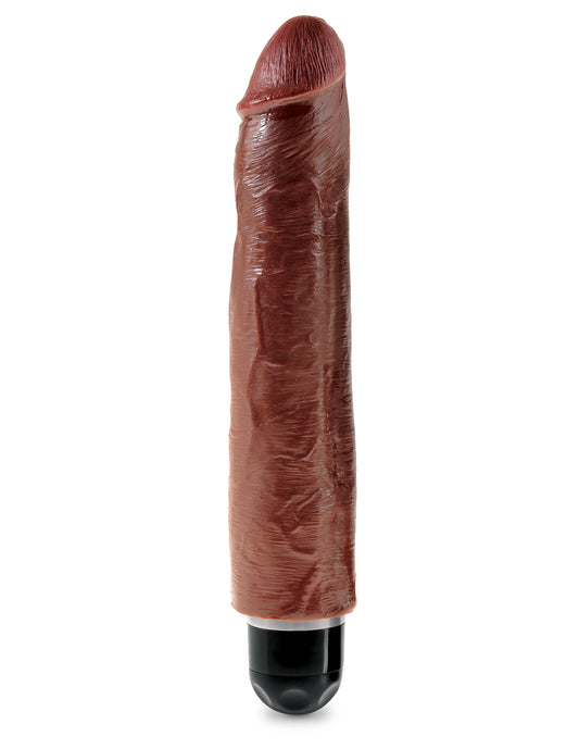 King Cock 10 Inch Vibrating Stiffy Brown PD5525-29