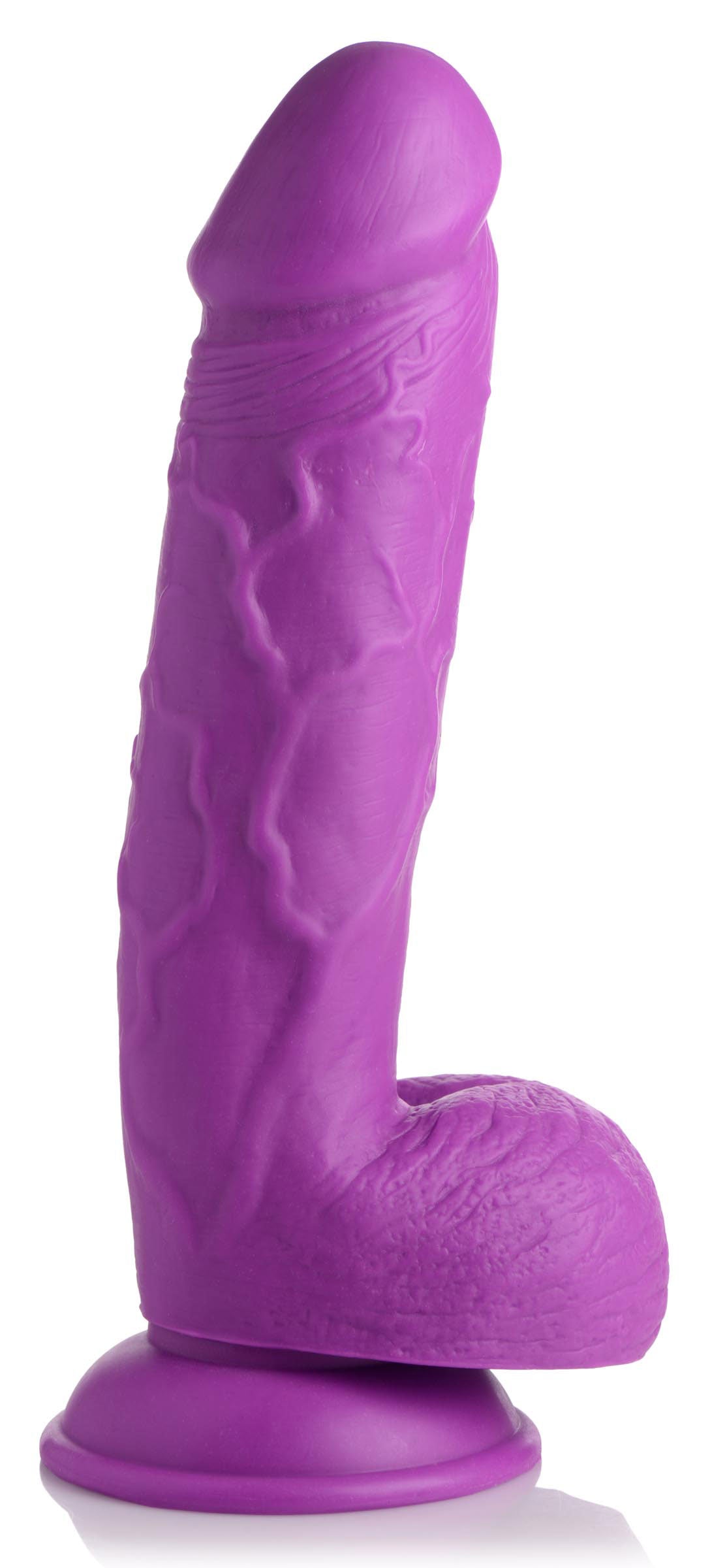 Pop Pecker 8.25 Inch Dildo With Balls - Purple POPP-AG768-PUR