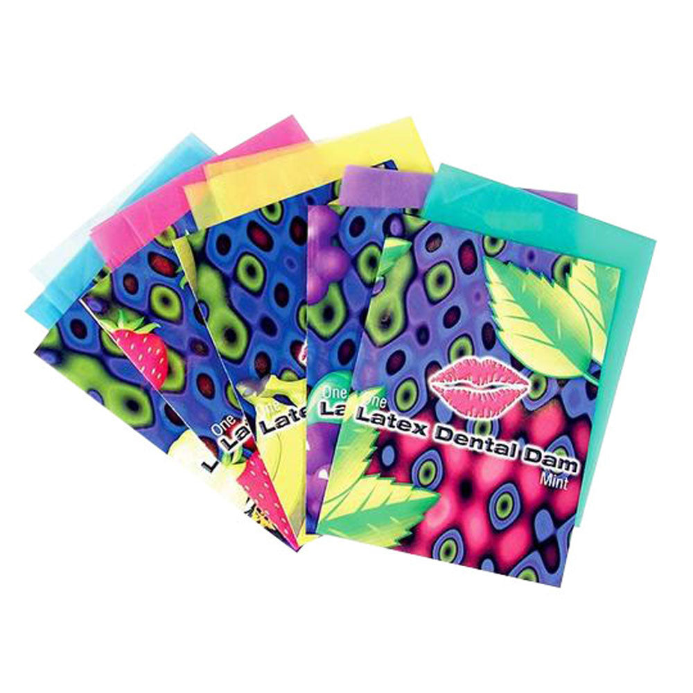 Lixx Latex Dental Dams - 100 Piece Box - Assorted Flavors GPC-LBAU