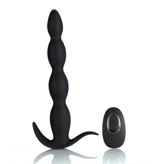 Mason Remote Control Silicone Butt Plug - Black MTMA109