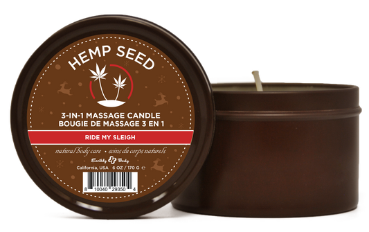 Hemp Seed 3-in-1 Massage Candle Ride My Sleigh  6oz/ 170 G EB-HSCH021C