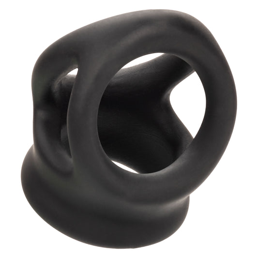 Alpha Liquid Silicone Dual Cage and Ring - Black Ring - Black SE1492372