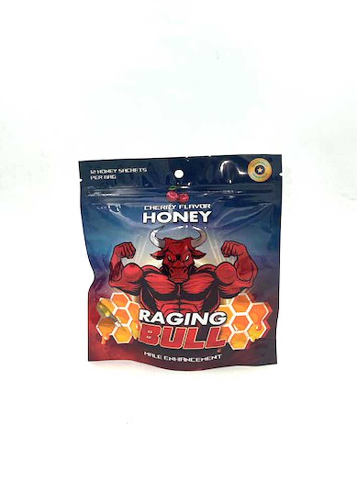 "Raging Bull Male Enhancement - 12 Sachets Display - Cherry Honey CG-RBH2"