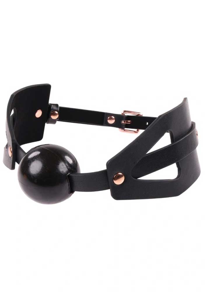 Brat Ball Gag - Black / Rose Gold SS09842