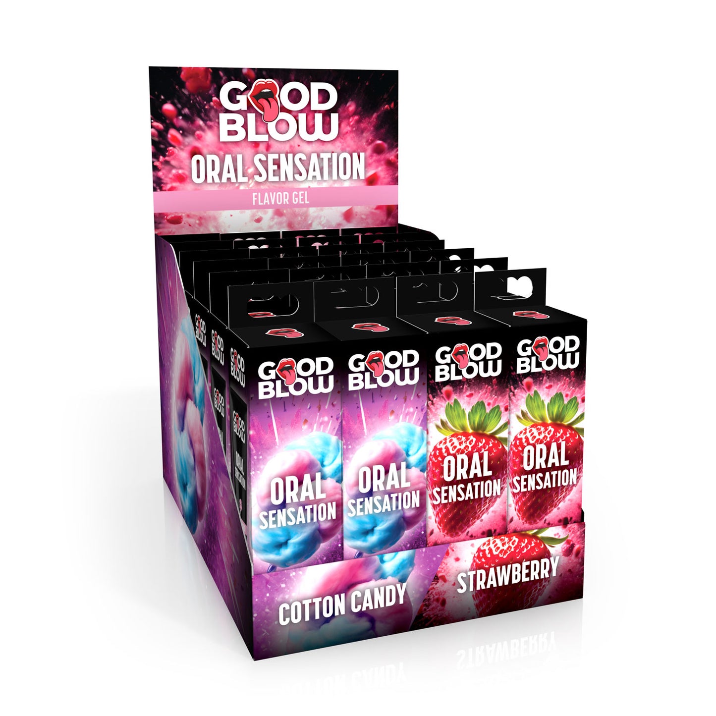 Oral Sensation Gel Pop Display Strawberry/cotton  Candy GB-AH591