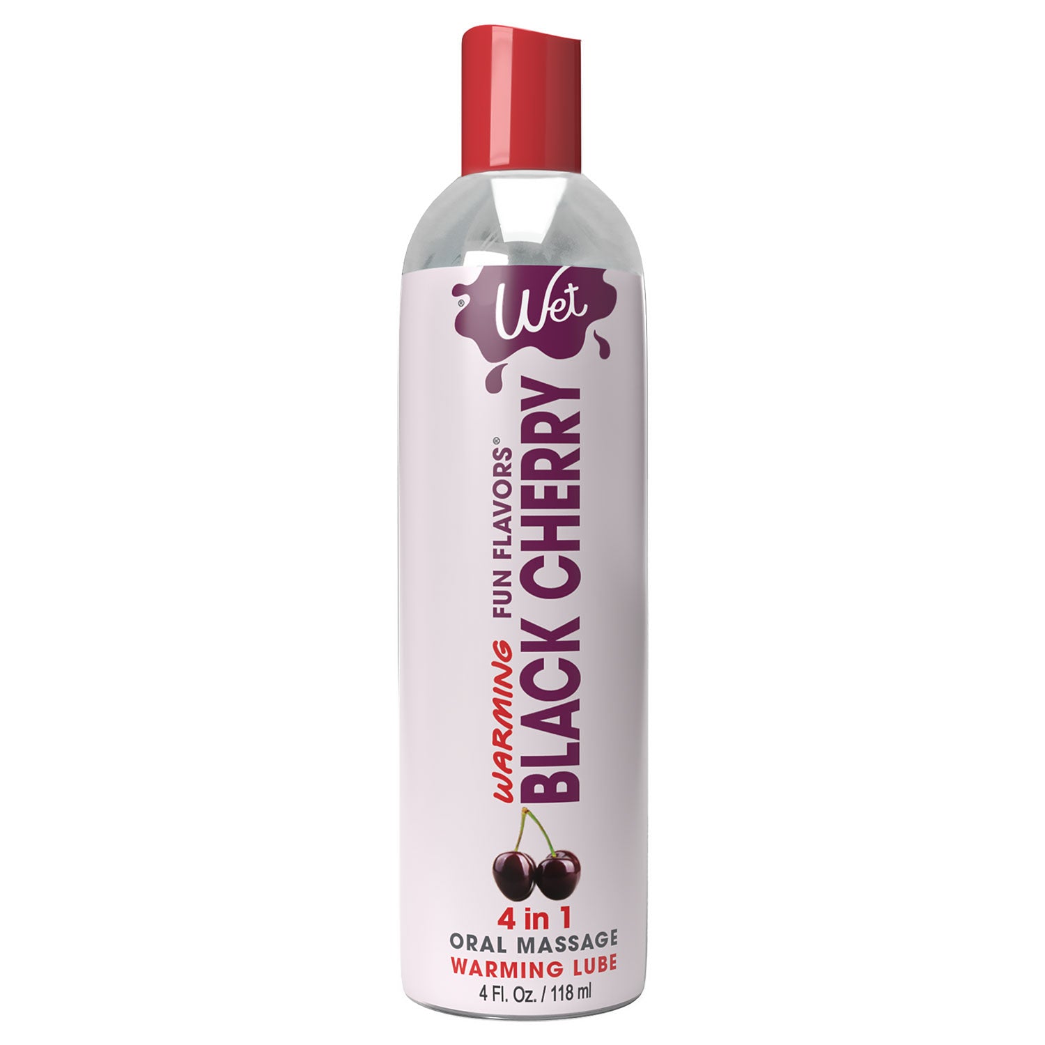 Wet Warming Fun Flavors - Black Cherry - 4 in 1  Lubricant 4 Oz WT20425