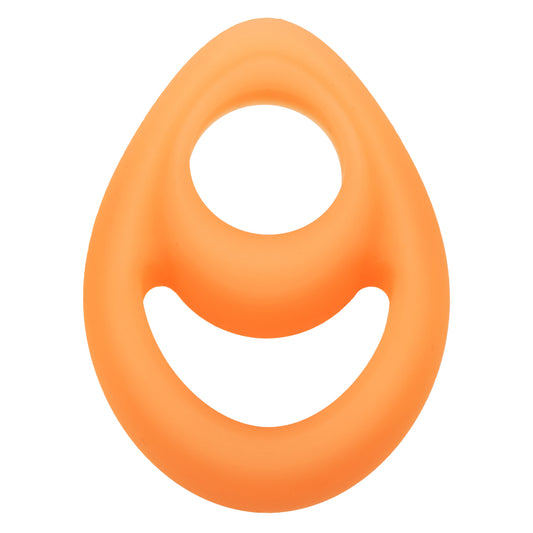 Alpha Glow-in-the-Dark Liquid Silicone Teardrop  Ring - Orange SE1492302