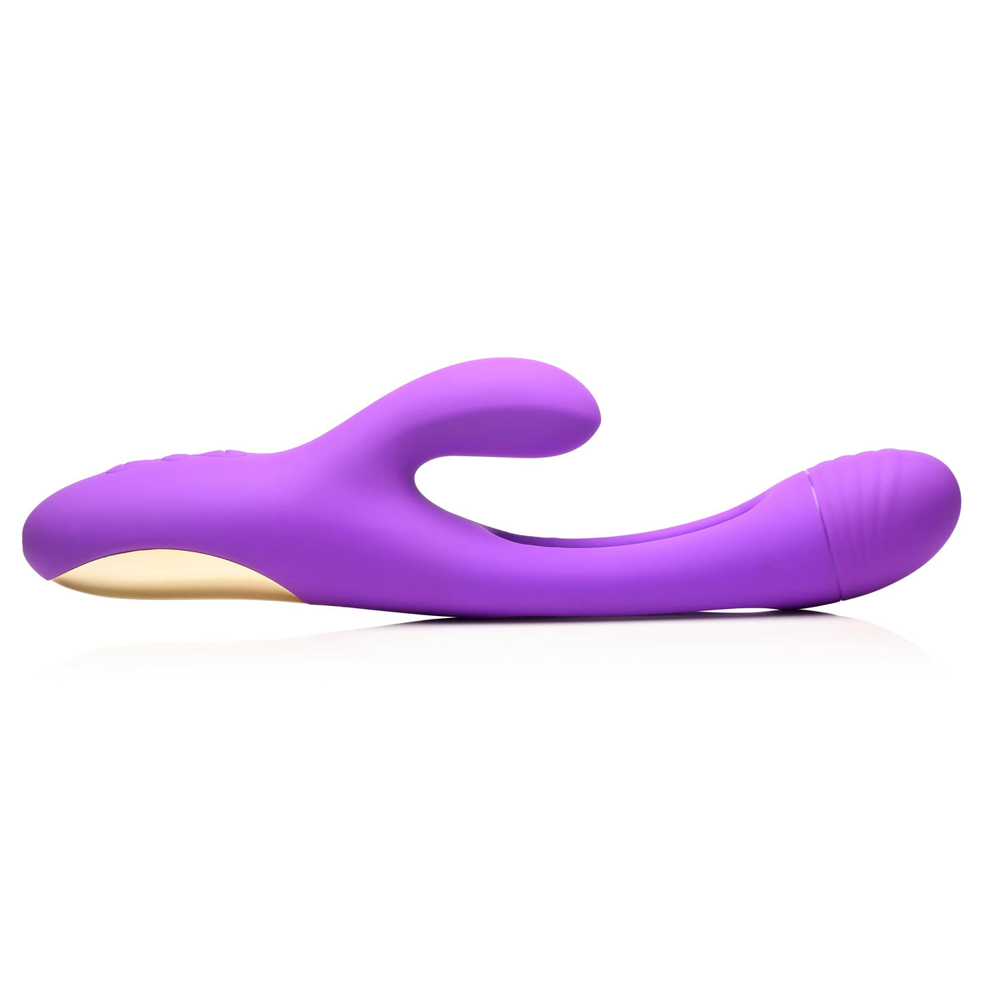 Tri-Flick Flicking Silicone Rabbit Vibrator -  Purple INM-AH411