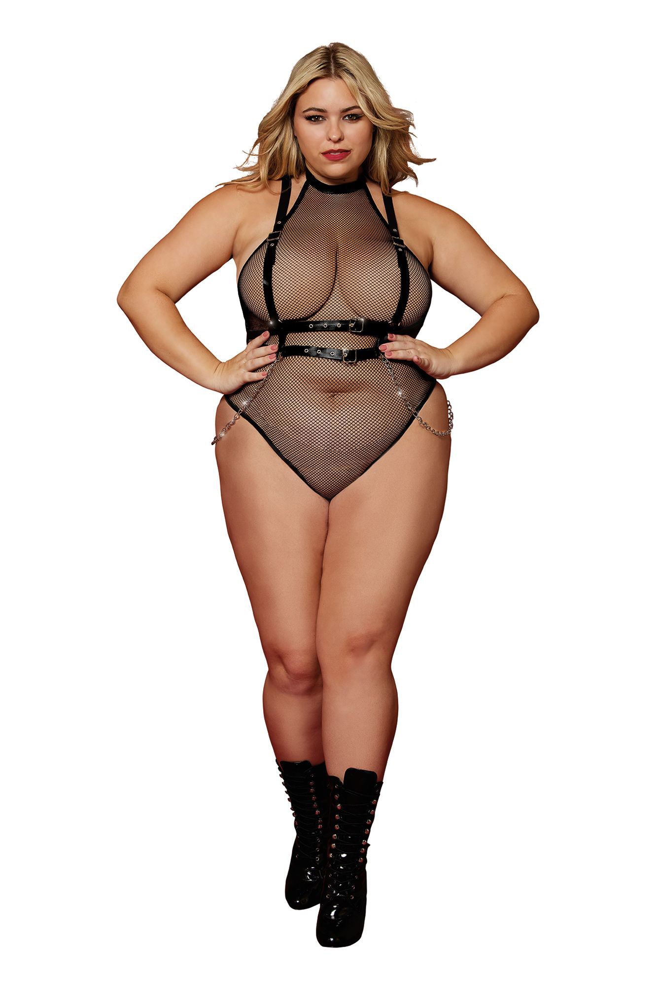 Teddy and Harness - Queen Size - Black DG-13291XBLKQ